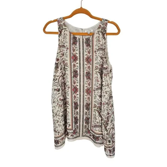 Max Studio Floral Sleeveless Trapeze Top Large - Picture 7 of 8